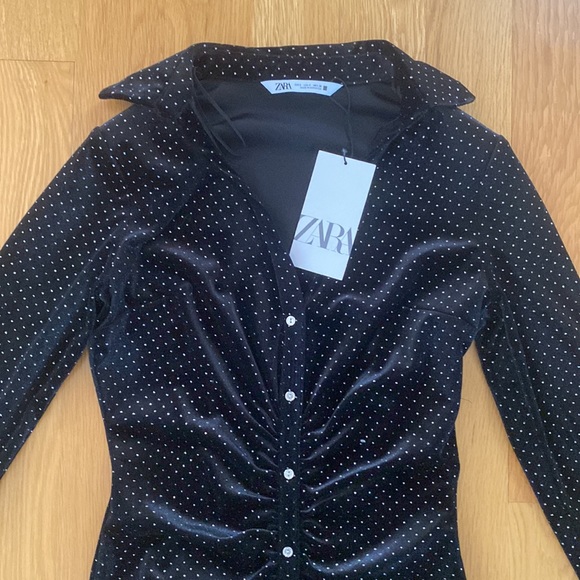 NWT Zara Mini Velvet Dress - Picture 3 of 5